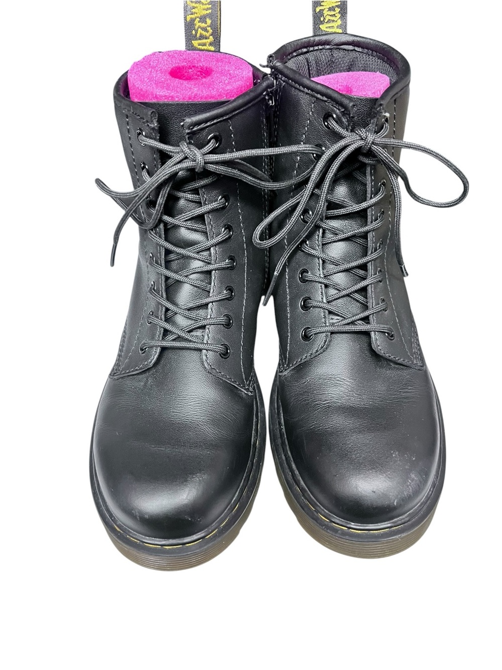 Doc Martens Kids US 4 Air Wair 1460 J Black Combat Boots Side Zip - Picture 3 of 9